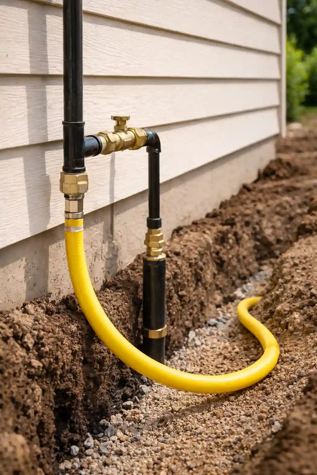 Completed residential gas line installation in Sonoma