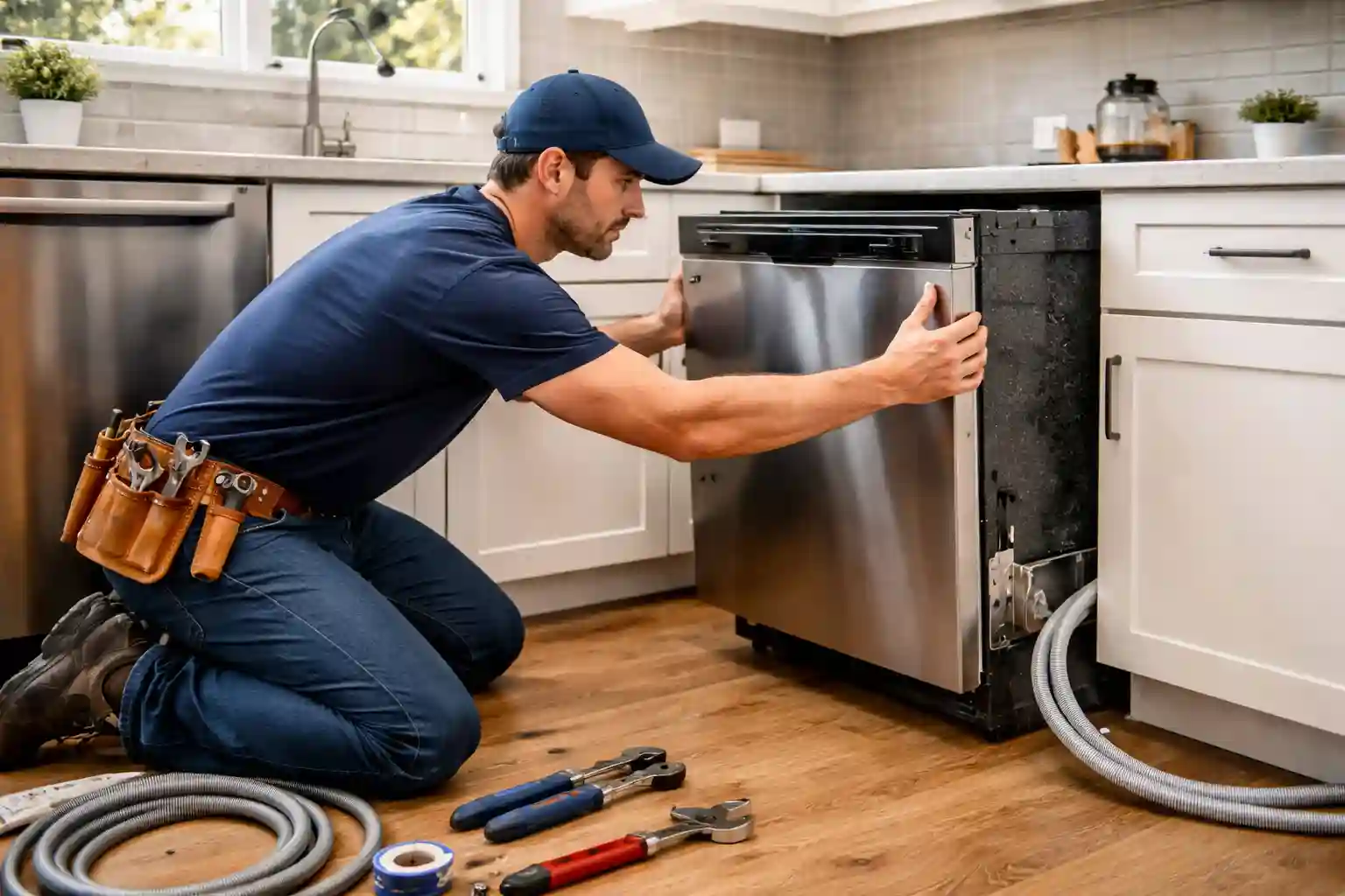 Dishwasher installation in a Sonoma kitchen