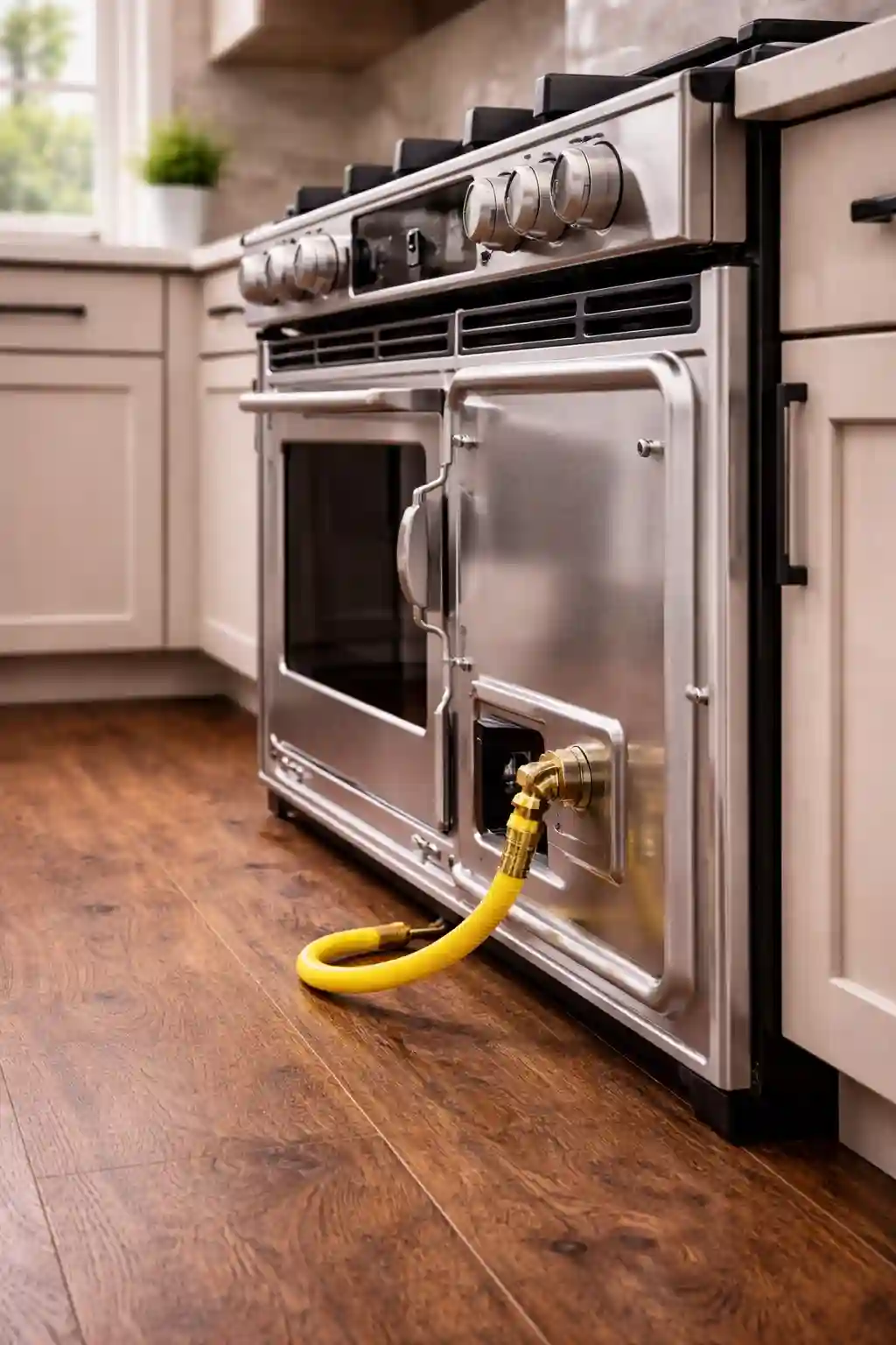 Installed gas appliance ready for use