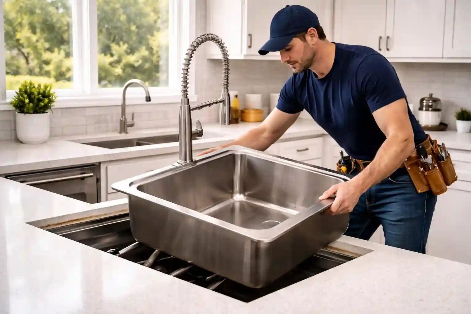 Kitchen sink installation in a Sonoma home