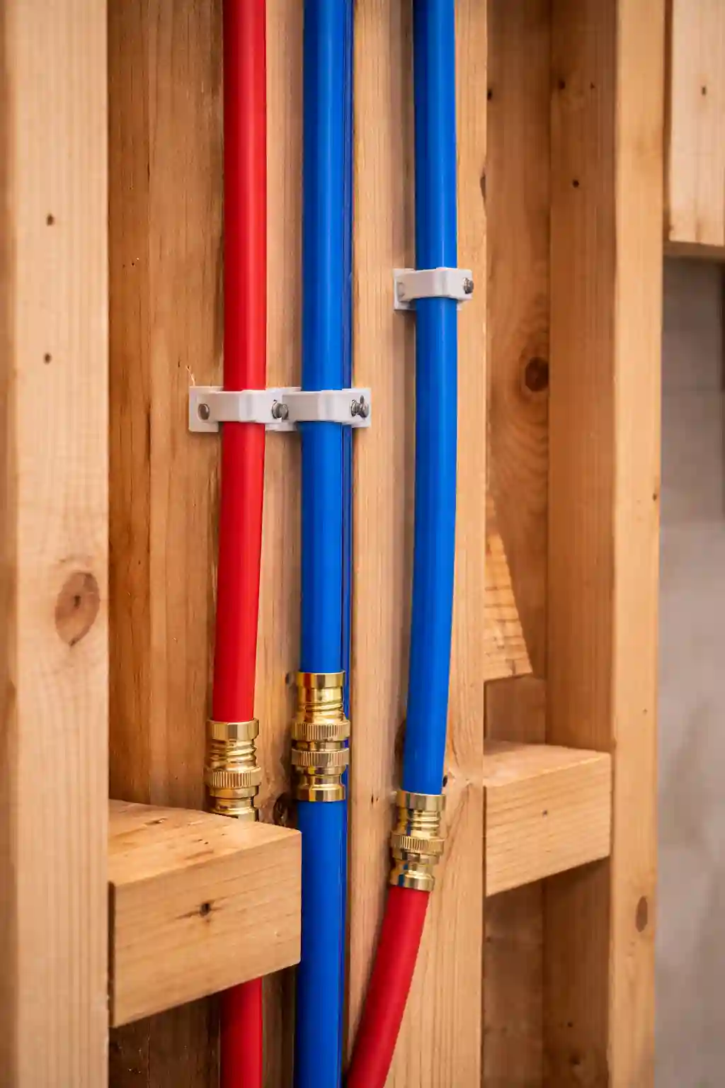 New PEX water lines installed inside a residential wall in Sonoma