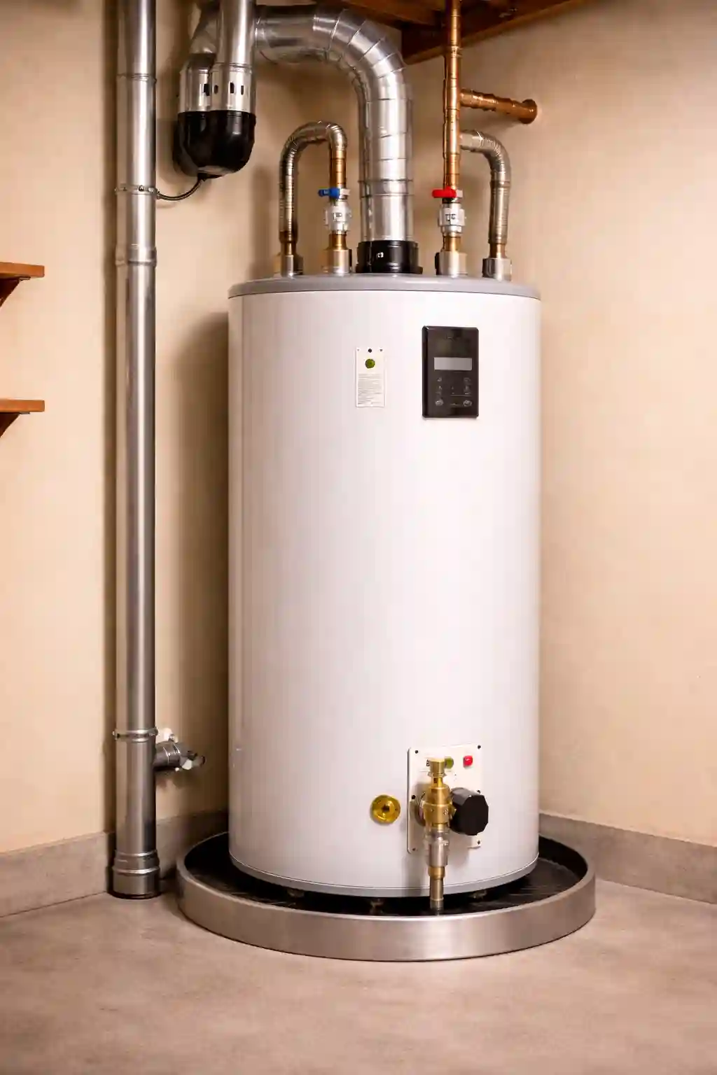 Newly installed water heater system in a Sonoma home