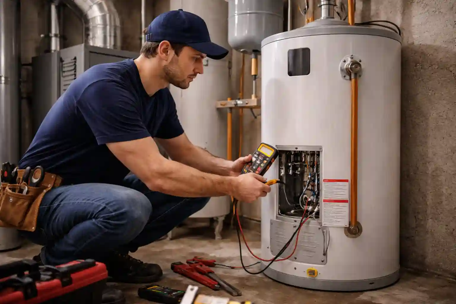 Sonoma Plumbing technician diagnosing a water heater issue